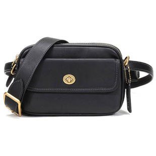 未使用Coach/蔻驰Convertible Waist 20皮革黑色女款小号单肩包
