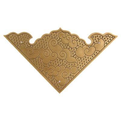 加厚仿古纯铜祥云包角中式家具木箱柜门角花中式木门大门包边角码