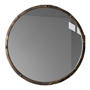 壁挂墙式化妆镜卫生间浴室镜子复古圆镜银镜洗手间洗手洗漱台镜子