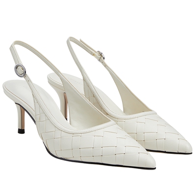 CHARLES&KEITH春季女鞋CK1-60580308通勤编织尖头包头高跟凉鞋