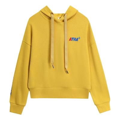 宽松绣花外套小个子短款连帽卫衣