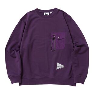 Gramicci X And Wander 联名款25SS 口袋宽松休闲圆领套头卫衣潮