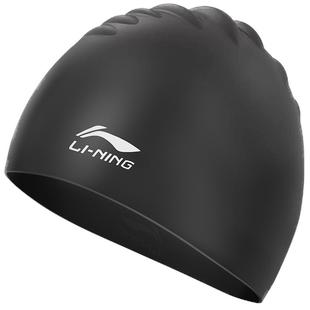 李宁泳帽硅胶男女儿童成人长发游泳帽大号舒适时尚pu泳帽游泳装备