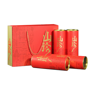 新款山珍筒礼包木耳包装盒山野珍品罐装高档礼盒空盒满额包邮定制