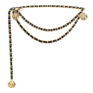 腰链腰间配饰女配裙子毛衣装饰小香风中古金属链条腰带高级感金色