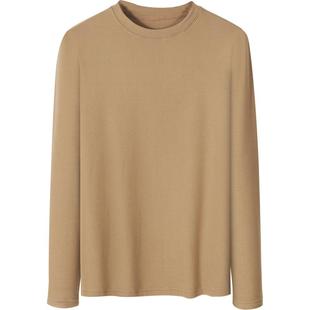 打底衫男白色秋冬长袖t恤德绒加绒保暖内搭男士高级磨毛男款上衣