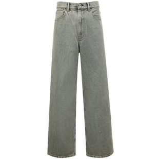 SEASONHIGH男士秋季款宽松牛仔裤直筒复古做旧猫须水洗口袋长裤男