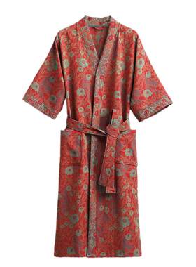 纯棉60支双层纱布睡袍复古风