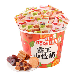 百草味霸王山楂桶550g山楂片条干卷果丹皮蜜饯大礼包休闲零食果干