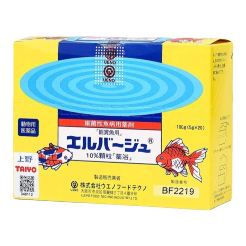 日本上野黄粉正品进口鱼药观赏鱼疾病治疗水族杀菌烂尾鳍白点水霉