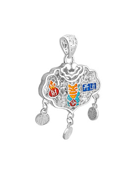 足银S999如意锁平安项链女