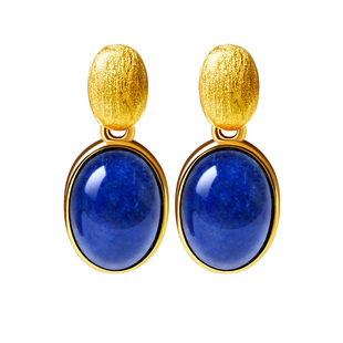 宫里上新青金石耳饰女纯银蓝色耳饰高级感秋冬耳环生日礼物送妈妈