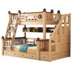 榉木上下床双层床全实木儿童床高低床小户型子母床上下铺木床双层