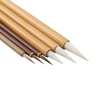 国画工笔画毛笔套装专业级绘画鼠须叶筋勾线笔花枝俏狼毫羊毫白描文房四宝水彩画中国山水画专用大中小白云笔