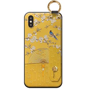 iPhone x手机壳xr苹果xs挂绳xs max中国风腕带女款浮雕文创个性复古防摔潮流超薄支架全包创意tpu软壳保护套