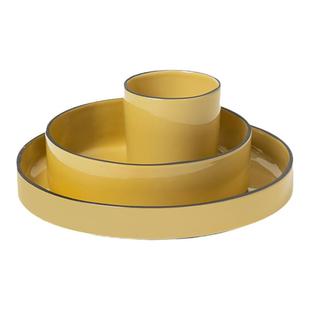 法国进口REVOL一人食餐具碗盘套装3件陶瓷早餐盘子沙拉碗家用汤盘