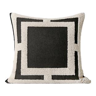 澜品 经典法式黑白立体绣抱枕 MISSLAPIN 客厅靠枕长腰枕沙发靠垫