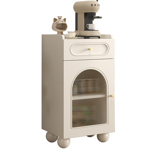 奶油风餐边柜客厅靠墙一体储物家用收纳柜茶水柜置物柜厨房储物柜