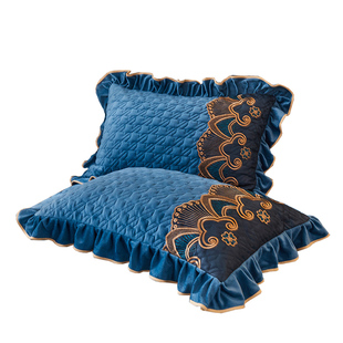 秋冬季保暖水晶绒枕套一对装加厚法兰绒夹棉枕头罩成人加绒枕芯套