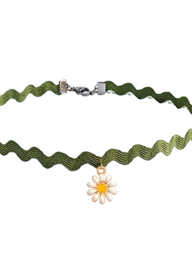 早春小雏菊choker绿色项圈女项链