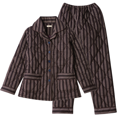 活性印染纯棉睡衣女秋冬加厚夹棉