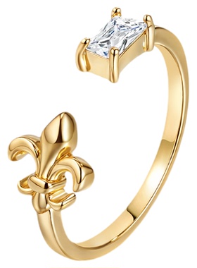 阿吉豆鸢尾花尾戒女复古高级戒指