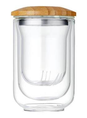 美斯尼加厚玻璃水杯子双层泡茶杯