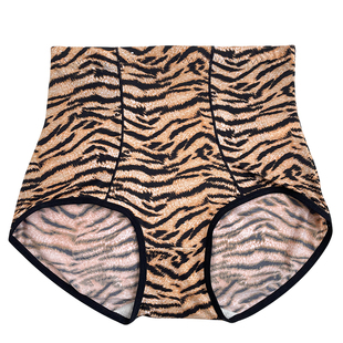 古妃84205 虎纹高腰光滑柔软透气大码宽松舒适提臀性感三角内裤女