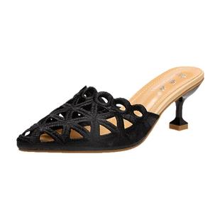 拖鞋女夏外穿百搭2026春新款时尚镂空包头韩版凉拖高跟试衣间半拖