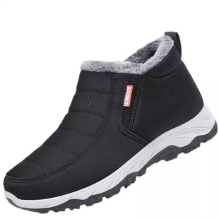 老北京布鞋男冬季加绒加厚防滑中老年人防寒防水老人老年保暖棉鞋
