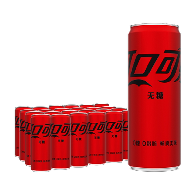 可口可乐无糖碳酸饮料330ml*24罐