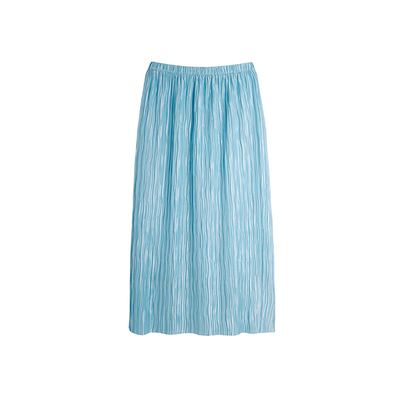 有耳uare光泽感压褶半身裙