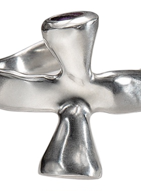 白矮星女纯银紫水晶独特设计戒指