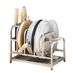 锅盖架304不锈钢菜板放置物架家用台面坐式案板砧板架锅具收纳架