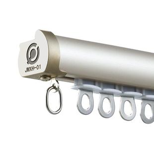 新款窗帘轨道静音滑轮铝合金导轨单轨双轨侧装重型坚美挂钩式滑轨