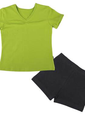 舞蹈服儿童女练功服上衣分体短袖
