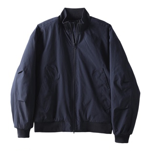 LUUD 机能风短宽款针织罗纹立领夹克男冬内里夹棉双拉链棉衣外套