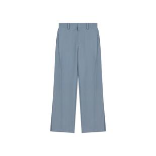 【免费改裤】WE11DONE25早秋男士蓝色羊毛褶裥休闲西装长裤