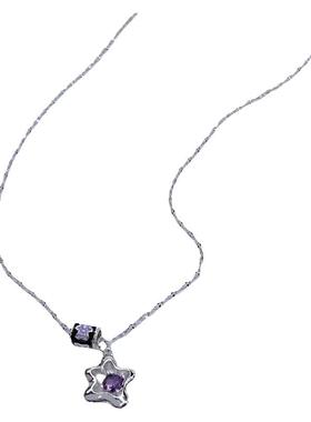 潮酷设计感小蛮腰星星吊坠项链女