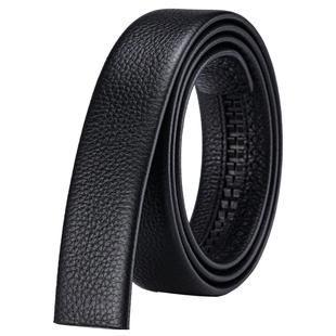 罗蒙无头皮带男士自动扣不带头真皮头层牛皮条不要扣头腰带光带身