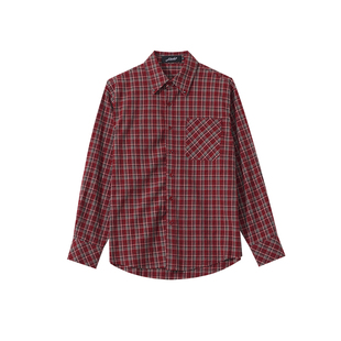 Holocene美式潮牌格子长袖衬衫百搭宽松休闲格纹慵懒风痞帅上衣男