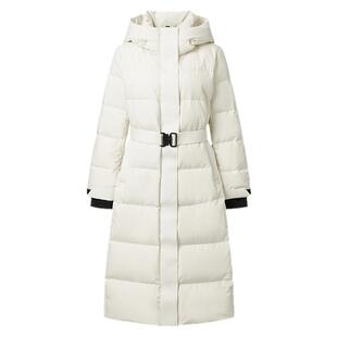 VGRASS维格娜丝冬季立体分格充绒90鹅绒9分长款高织连帽羽绒服女