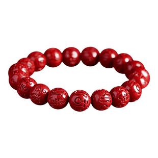 万山朱砂手串六字真言朱砂手链女款兔年本命年男款官方旗舰店