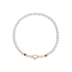 京润珍珠 悦欢925银小米珠手链3-4mm近圆形珍珠精致百搭节日礼物D