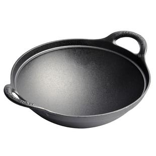 铸铁锅加深圆底炒菜锅无涂层不粘家用老式双耳尖底炒锅燃气灶专用