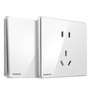 西门子官方旗舰店开关插座睿致白色银边五孔USB一开空调套餐