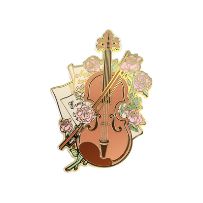 月色星象小提琴金属珐琅徽章胸针