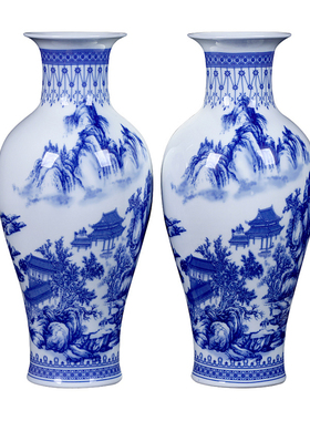 风客厅景德镇青花瓷花瓶陶瓷仿古