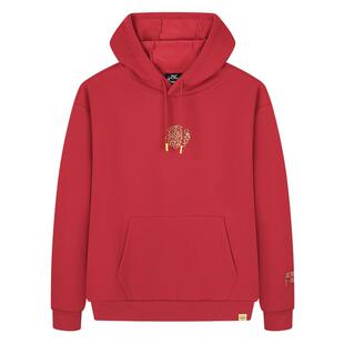 361红色卫衣男女同款2025冬季马年新年本命年连帽加绒卫衣套头衫