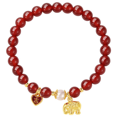 DODOGOGO红玛瑙手链女款轻奢小众精致手串红豆国风生日礼物送女友